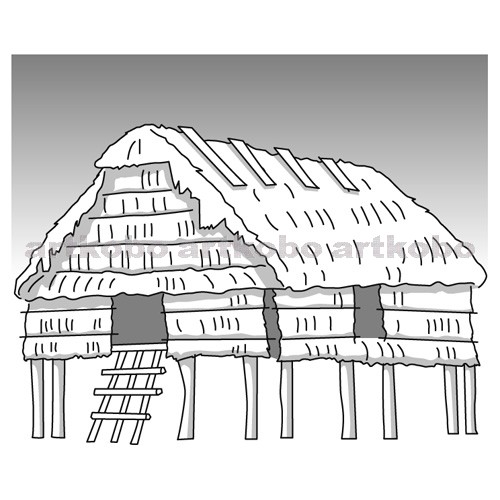 Web教材イラスト図版工房 S パプアニューギニアの住居