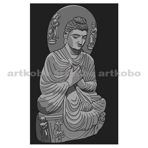 Web教材イラスト図版工房 S ガンダーラ様式の仏像
